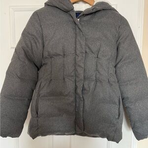 NWT $169 Jacadi 12 yr old girl gray hooded puffer jacket